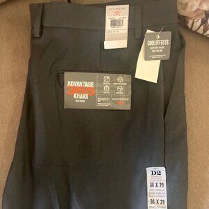 Mens Docker Advantage 365 Khaki  36x29  Flat Front NEW With Tags